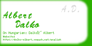 albert dalko business card